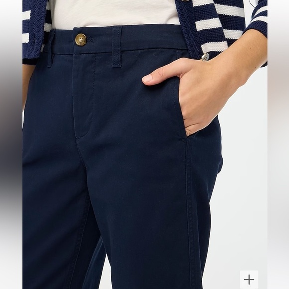 J.Crew High-rise girlfriend chino pant Size 0 Petite Navy Blue Pants NWT - Picture 3 of 8